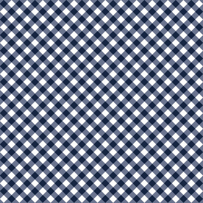 Barely Basics Gingham Quilting Cuddle Navy Fabric Per Yard