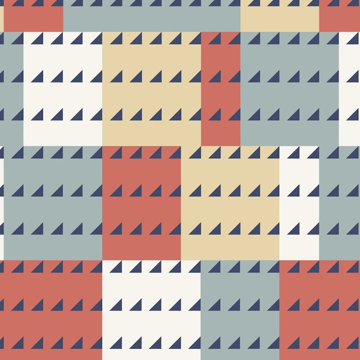 Red and Navy American Bold Imperial Cotton 44”/45” Fabric Per Yard